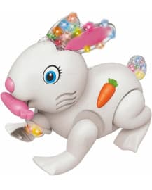 Kidoyz Carrot Rabbit Toy | Electric Bunny with Carrot, Lights & Music | Ages 3+ | Color As Per Stock