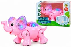 Kidoyz Clever Elephant Toy | Electric Pink Elephant with Rotating Light | Ages 3+