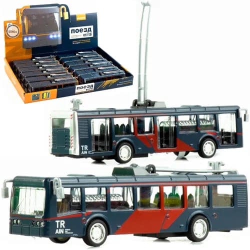 Kidoyz Alloy Trolley Bus | Alloy trolley-bus model in two designs | Pack of 1 | Color As Per Stock — view 3