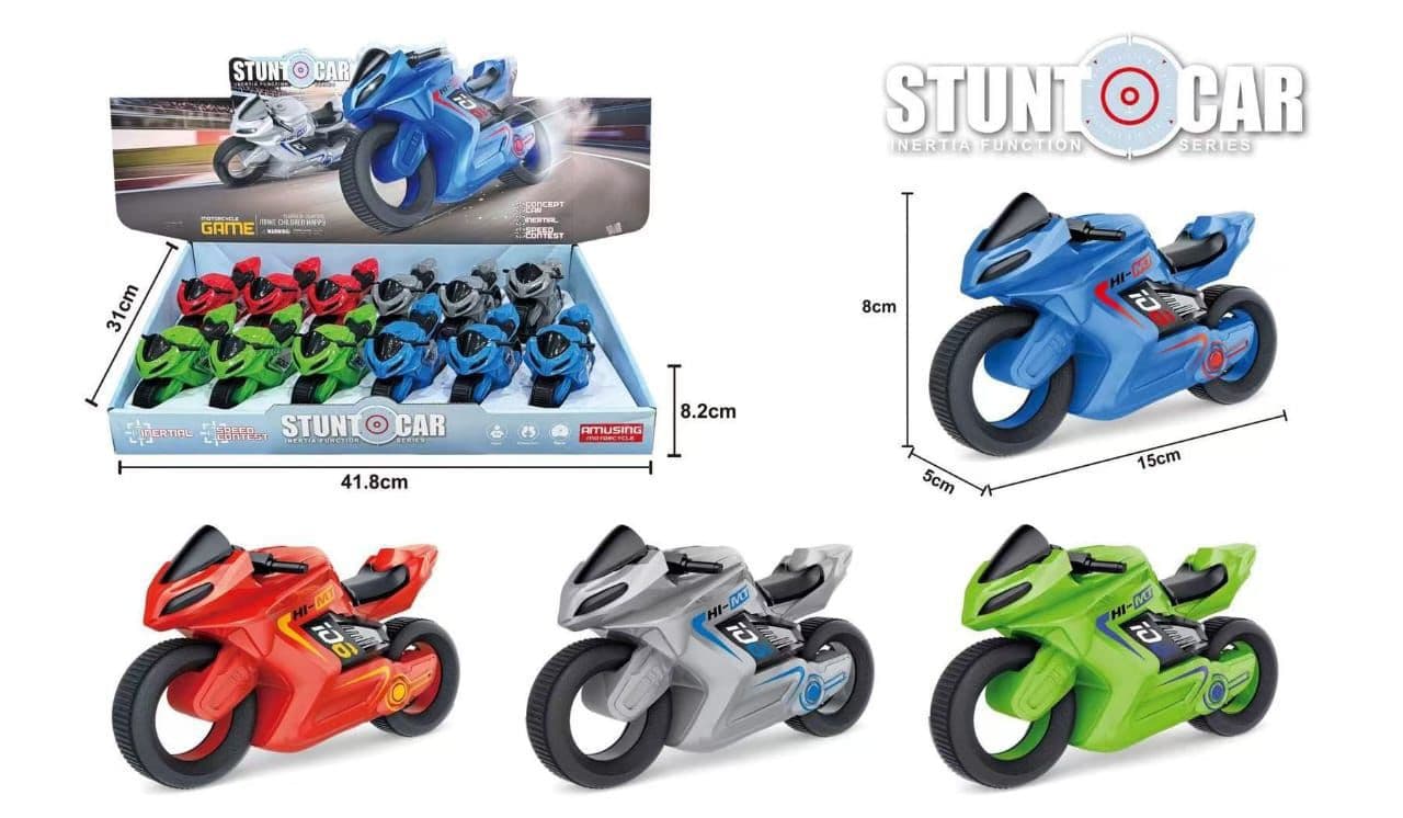 Kidoyz Inertia Stunt Motorcycle | Inertia stunt motorcycle in racing colours | Pack of 1 | Color As Per Stock — view 2