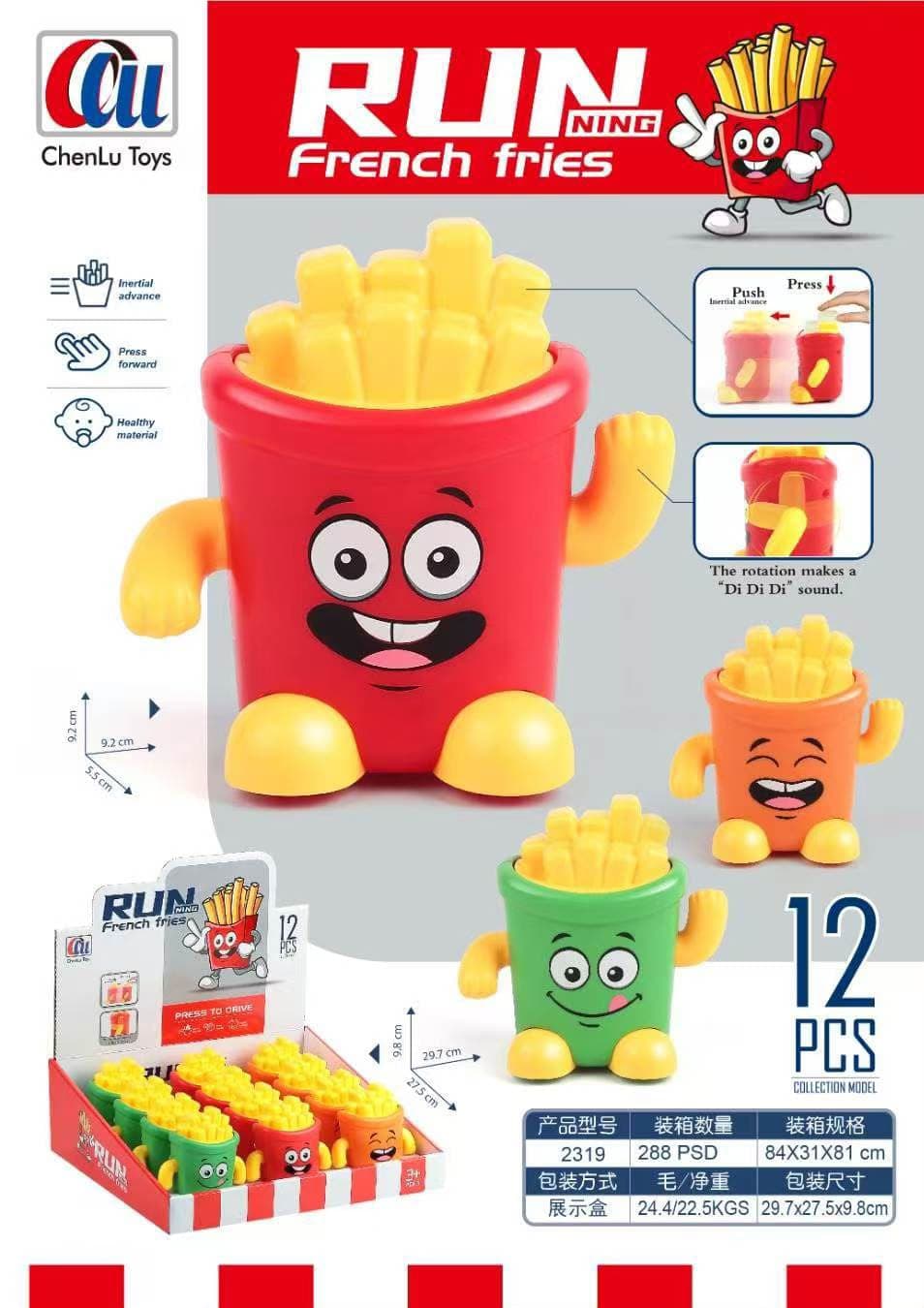 Kidoyz Running French Fries | Press-and-run french-fries character | Pack of 1 | Color As Per Stock — view 2