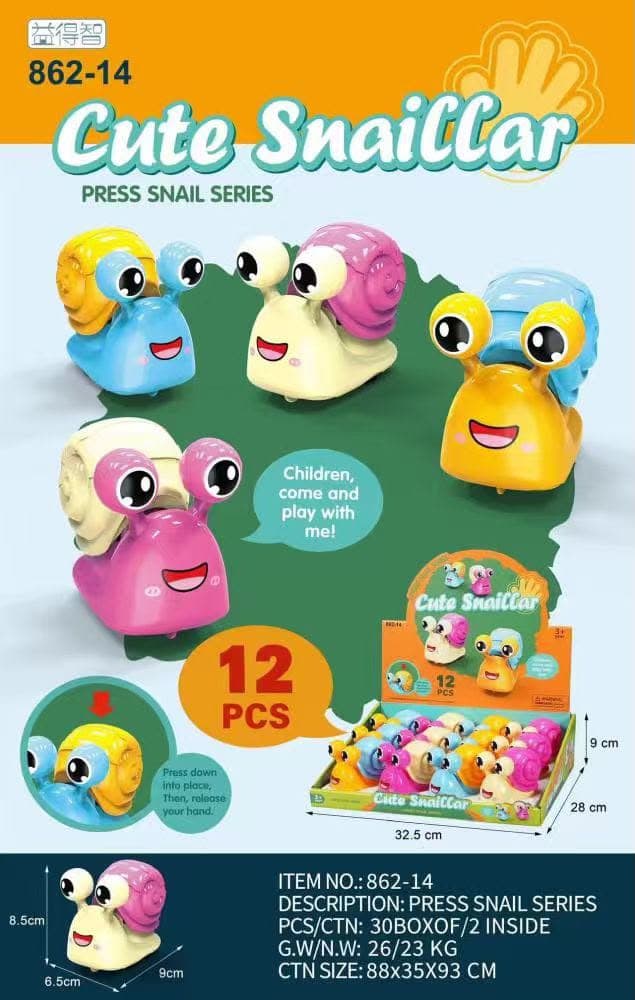 Kidoyz Cute Snail Car | Press-and-go snail car | Pack of 1 | Color As Per Stock — view 2