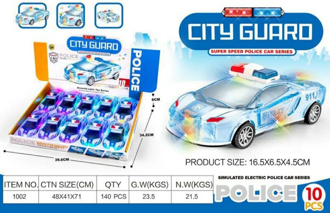 Kidoyz City Guard Police Car | Police car with flashing lights | Pack of 1 — view 2