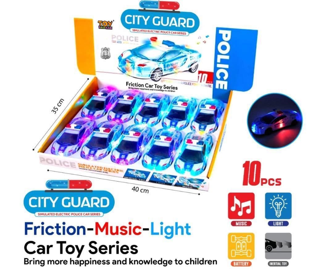 Kidoyz City Guard Police Car | Police car with flashing lights | Pack of 1 — view 3