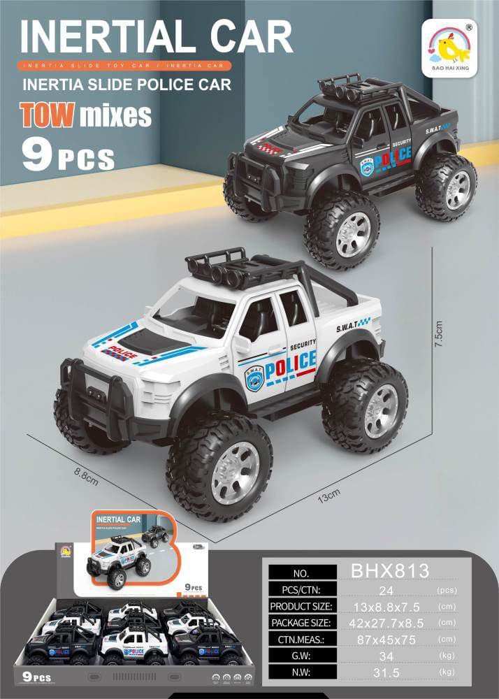 Kidoyz Inertia Slide Police Jeep | Inertia slide police jeep | Pack of 1 | Color As Per Stock — view 3