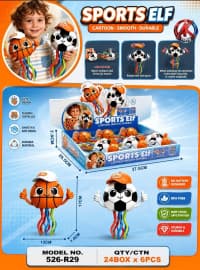 Kidoyz Sports Ball Characters | Cartoon basketball and football characters with dangling legs | Pack of 1