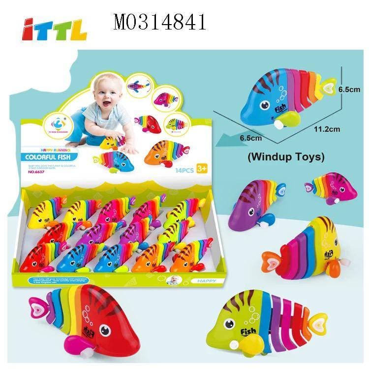 Kidoyz Wind-Up Rainbow Fish | Wind-up rainbow fish toy | Ages 3+ | Pack of 2 | Color As Per Stock — view 2