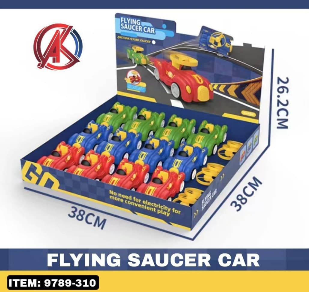 Kidoyz Flying Saucer Inertia Car | Inertia car with a flying-saucer disc on top | Pack of 2 | Color As Per Stock — view 5