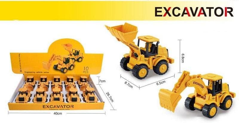 Kidoyz Friction Excavator | Friction-powered excavator | Ages 3+ | Pack of 2 | Color As Per Stock — view 3