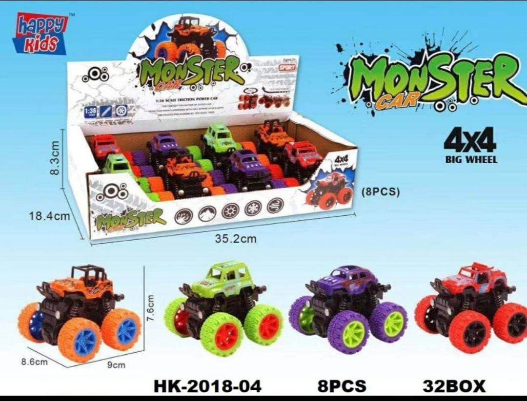 Kidoyz Monster 4x4 Big Wheel Truck | Monster 4x4 big-wheel truck | Pack of 2 | Color As Per Stock — view 3