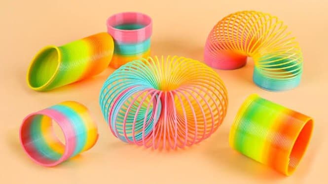 Kidoyz Rainbow Magic Spring | Rainbow coil spring toy | Pack of 2 | Color As Per Stock — view 2