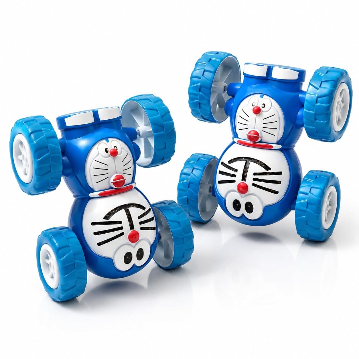 Kidoyz Cartoon Cat Tumbling Car | Tumbling stunt car with a cartoon cat design | Ages 3+ | Pack of 2 | Color As Per Stock