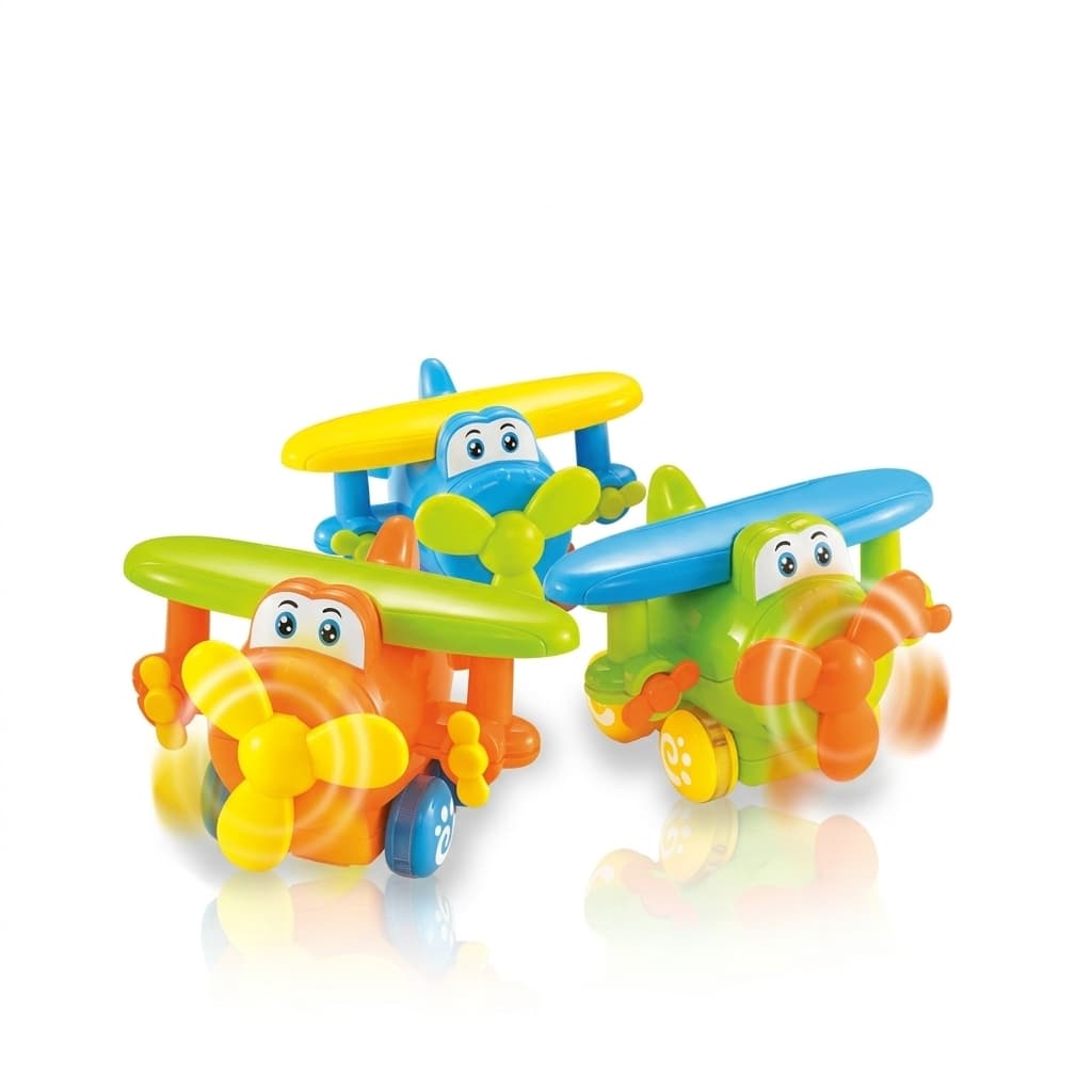 Kidoyz Mini Plane | Anti-impact mini plane toy with a smiling face | Pack of 1 | Color As Per Stock