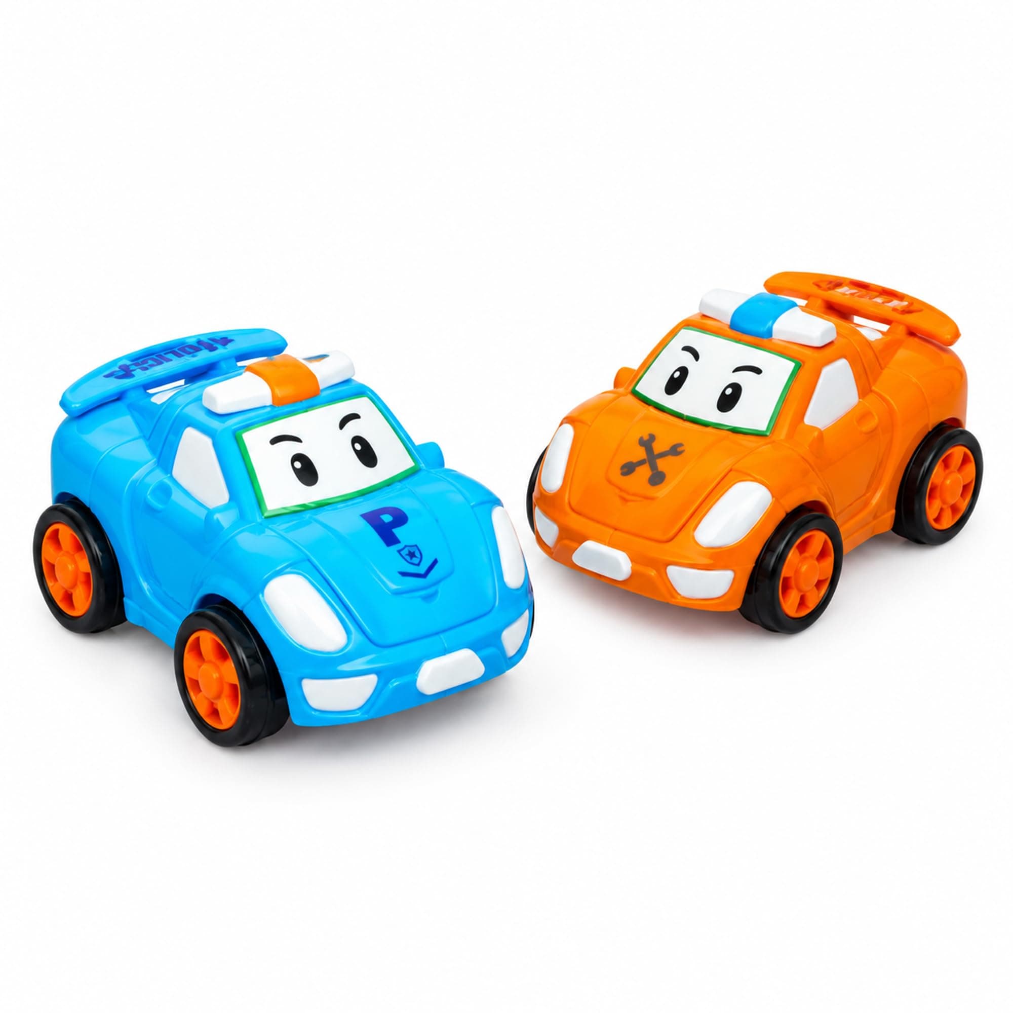Kidoyz Cartoon Robot Car | Colourful cartoon robot car | Pack of 2 | Color As Per Stock
