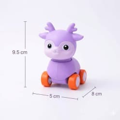 Kidoyz Press & Glide Deer | Press-and-glide deer toy in three colours | Pack of 2 | Color As Per Stock