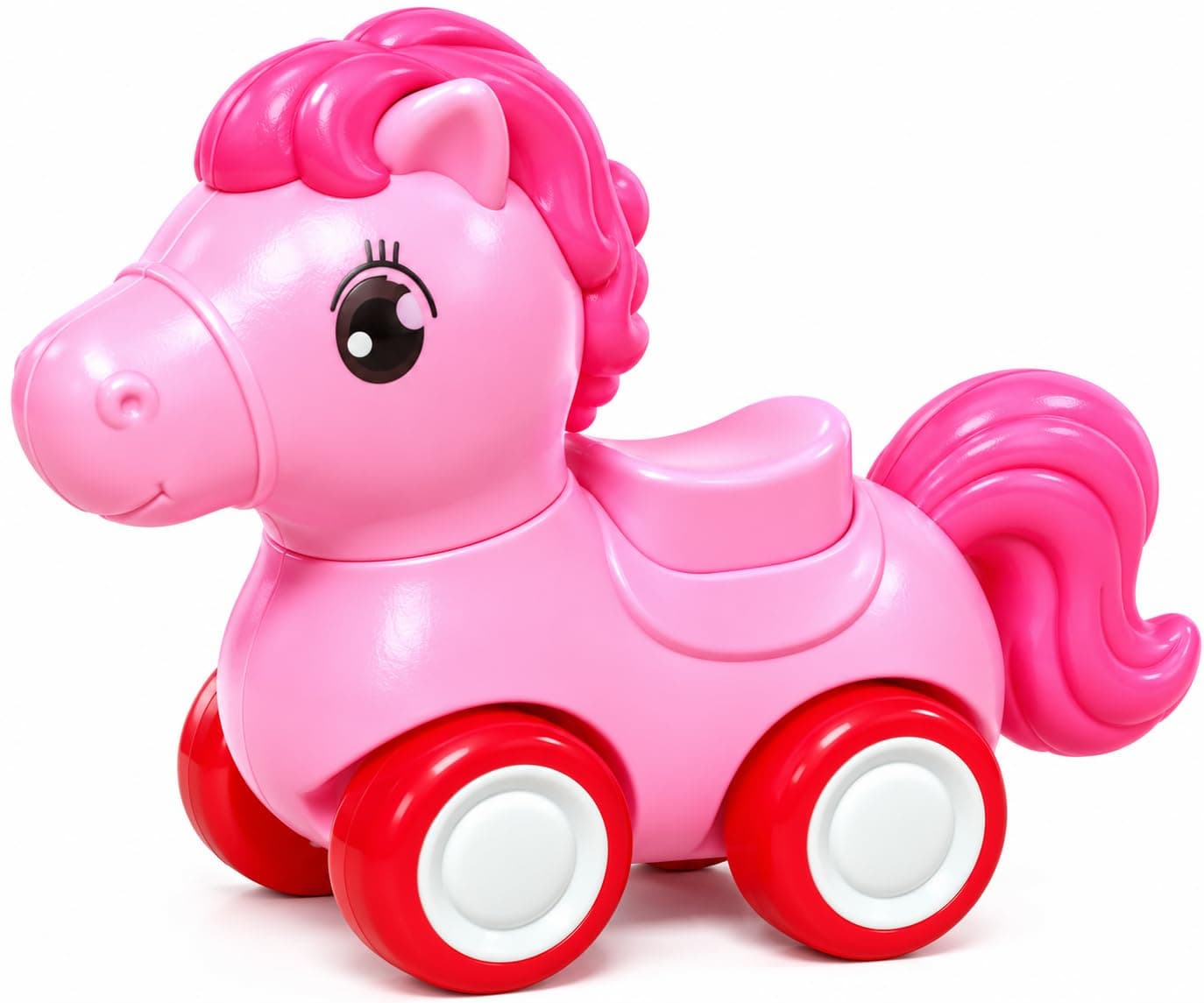 Kidoyz Press & Glide Horse | Press-and-glide horse toy in three colours | Pack of 2 | Color As Per Stock