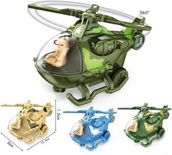 Kidoyz Friction Helicopter | Friction helicopter with a spinning propeller | Pack of 2 | Color As Per Stock