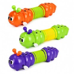 Kidoyz Wind-Up Rainbow Caterpillar | Wind-up caterpillar that coasts forward | Pack of 2 | Color As Per Stock