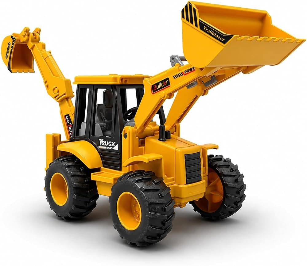 Kidoyz Friction Construction Truck | Friction-powered backhoe loader construction truck | Pack of 1