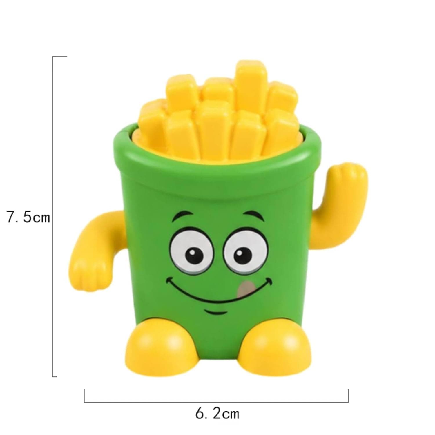 Kidoyz Running French Fries | Press-and-run french-fries character | Pack of 1 | Color As Per Stock