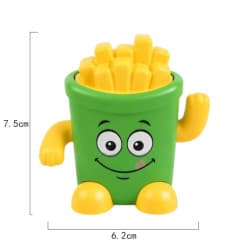 Kidoyz Running French Fries | Press-and-run french-fries character | Pack of 1 | Color As Per Stock