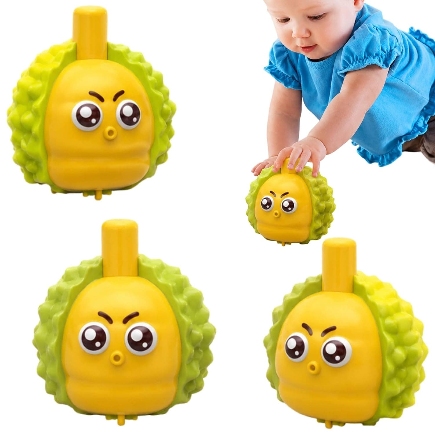 Kidoyz Press Durian Car | Press-and-slide durian-shaped car | Pack of 1