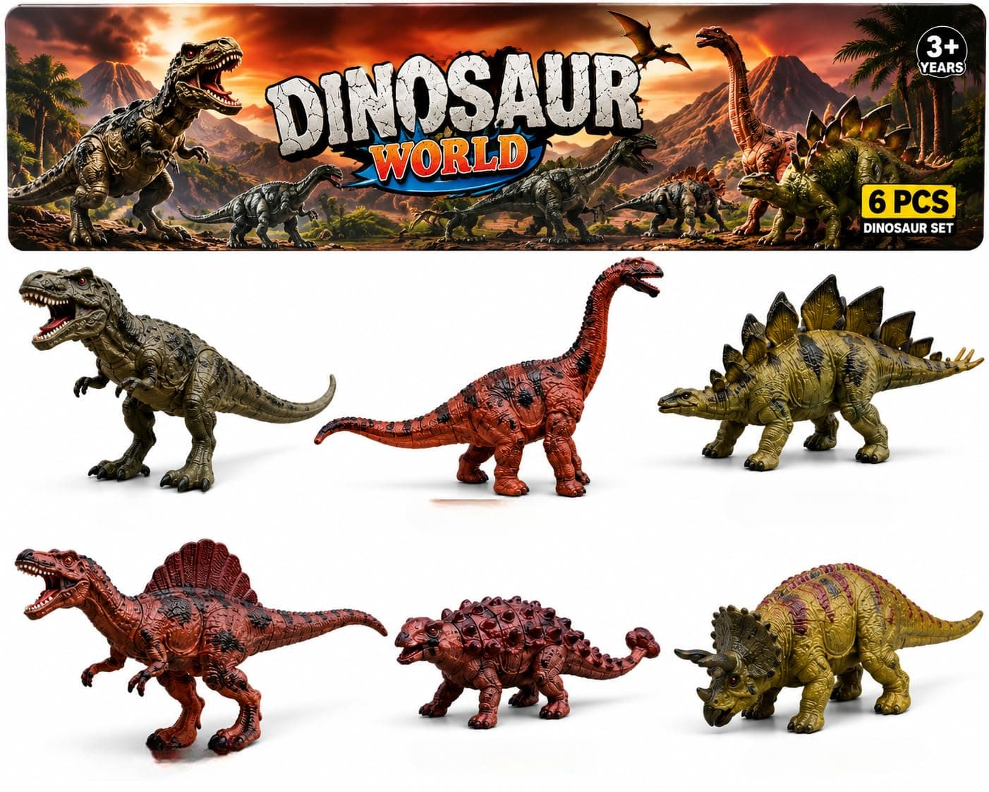 Kidoyz Dinosaur Egg Set | 6 dinosaur figurines in a collectible egg | Pack of 1