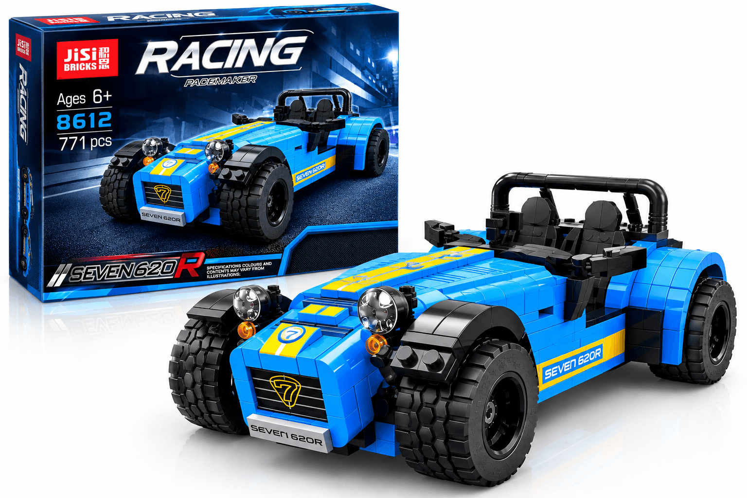 Lego Style Vintage Racing Car Building Blocks Set (771 Pcs) | Seven 620R Sports Car Model