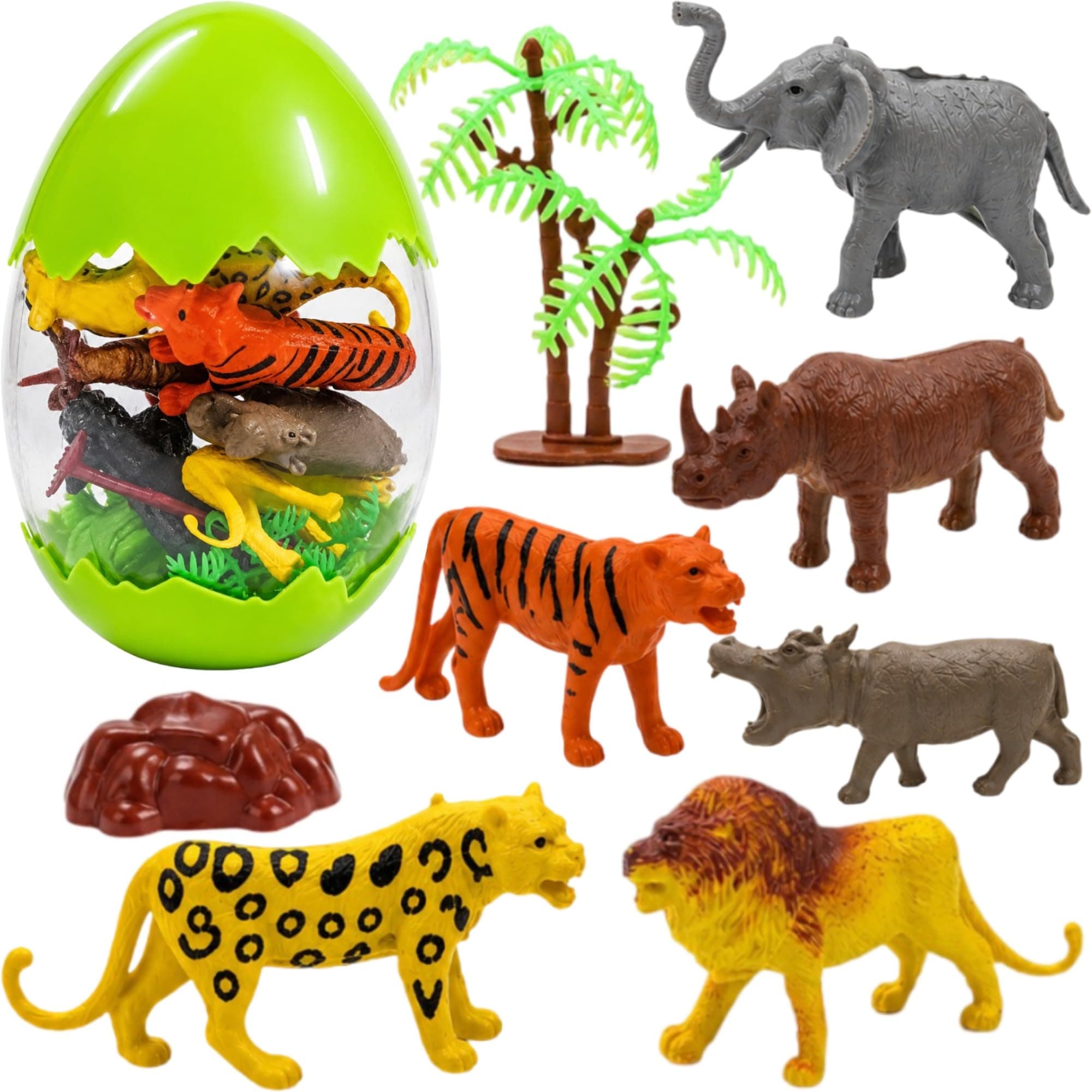 Kidoyz Wild Animals Egg Set | 6 wild-animal figurines in a collectible egg | Pack of 1
