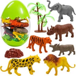 Kidoyz Wild Animals Egg Set | 6 wild-animal figurines in a collectible egg | Pack of 1