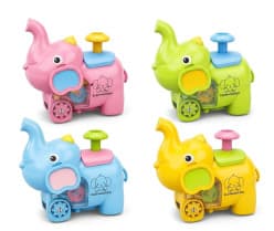 Kidoyz Press Elephant | Press-and-go elephant toy in bright colours | Pack of 1 | Color As Per Stock