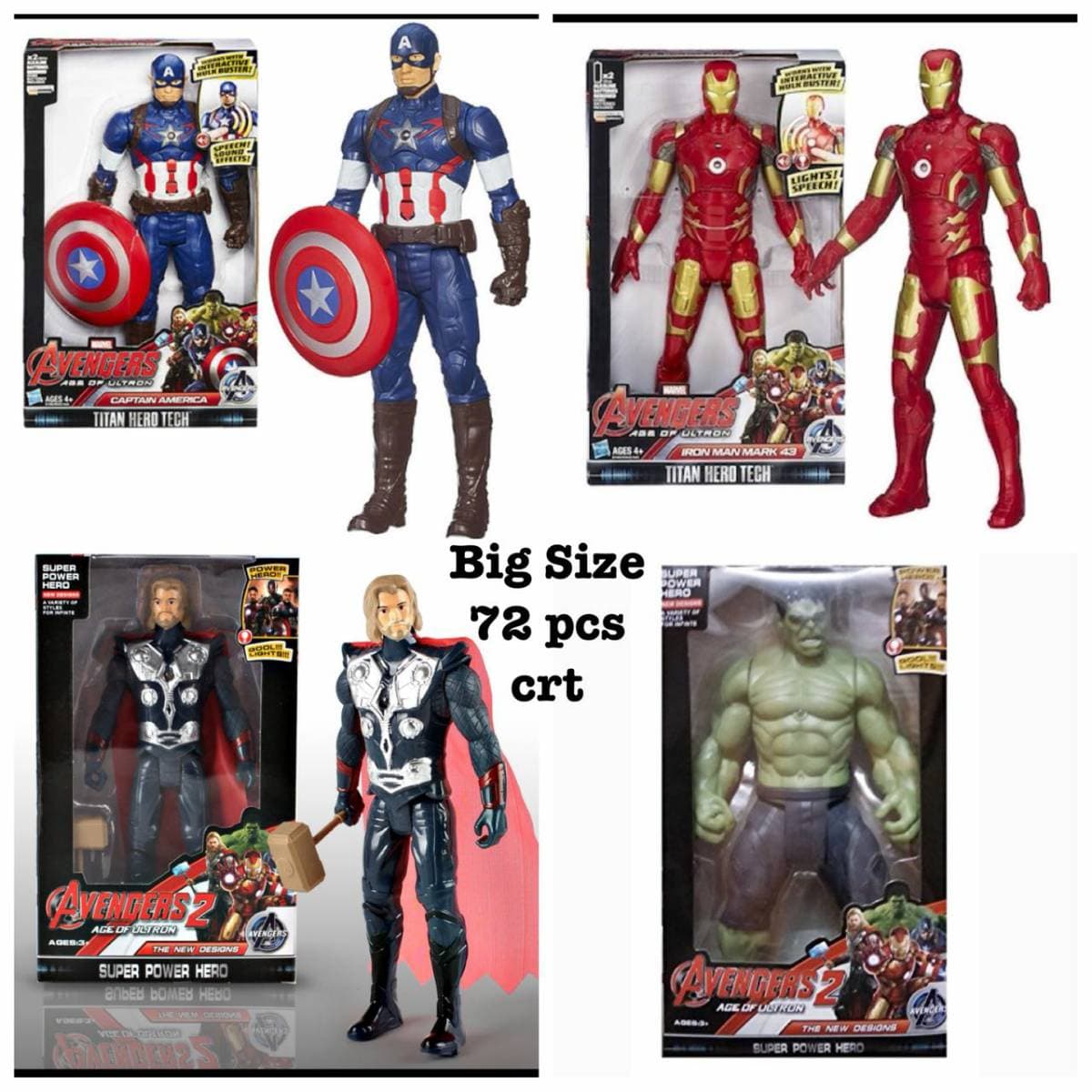 Kidoyz Superhero Action Figures | Random 4Pcs Set Random - Surprise | Big Size Boxed Collectible Figures | Gift for Kids