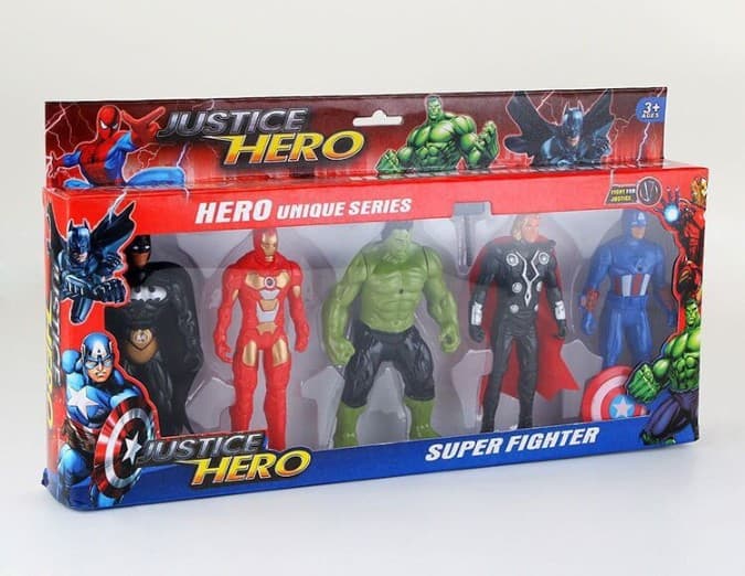 Kidoyz Avenger Superhero with Batman Action Figures Set of 5 | Justice Hero Unique Series Window Box Set | Super Fighter Figures | Ages 3+ — view 2