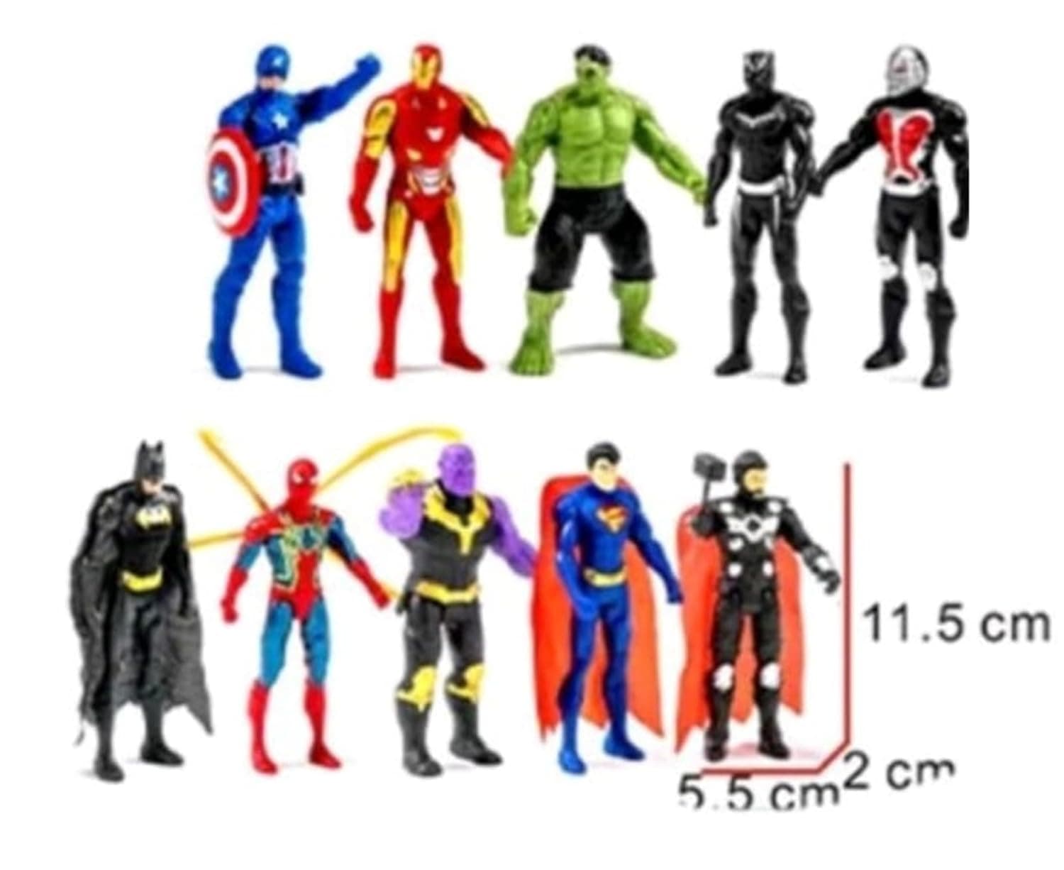 Kidoyz Avengers Superhero Action Figures Set of 10, Action Figure Toys — view 3