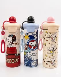 Peanuts Snoopy Vacuum Insulated Stainless Steel Thermos Water Bottle Set