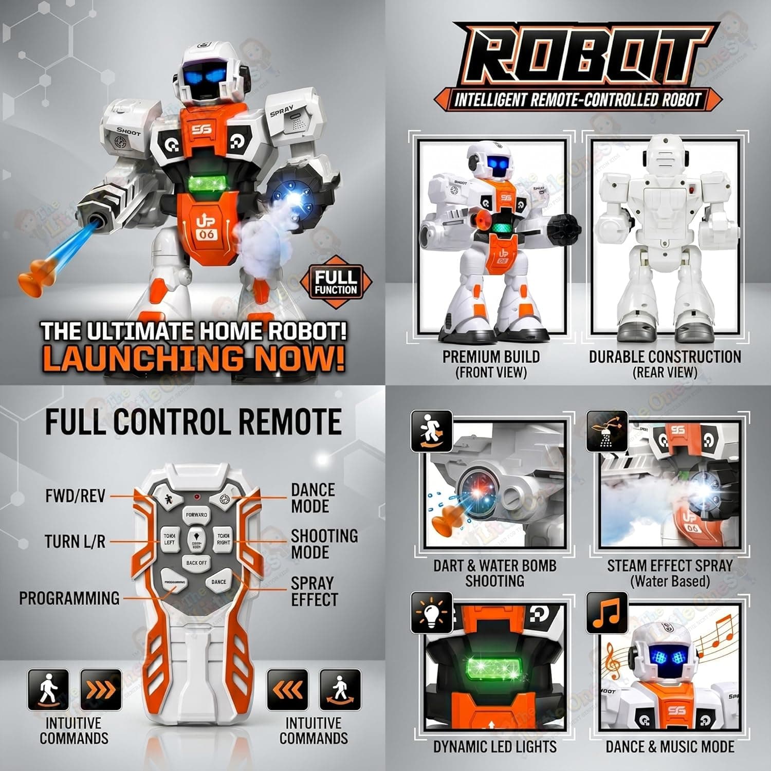 Remote Control Multi-Function Robot With Lights, Music & Spray Effect — view 5