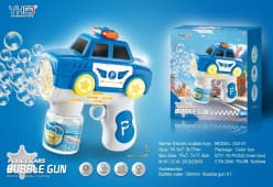 Police Car Electric Bubble Gun Toy With Lights & Bubble Water