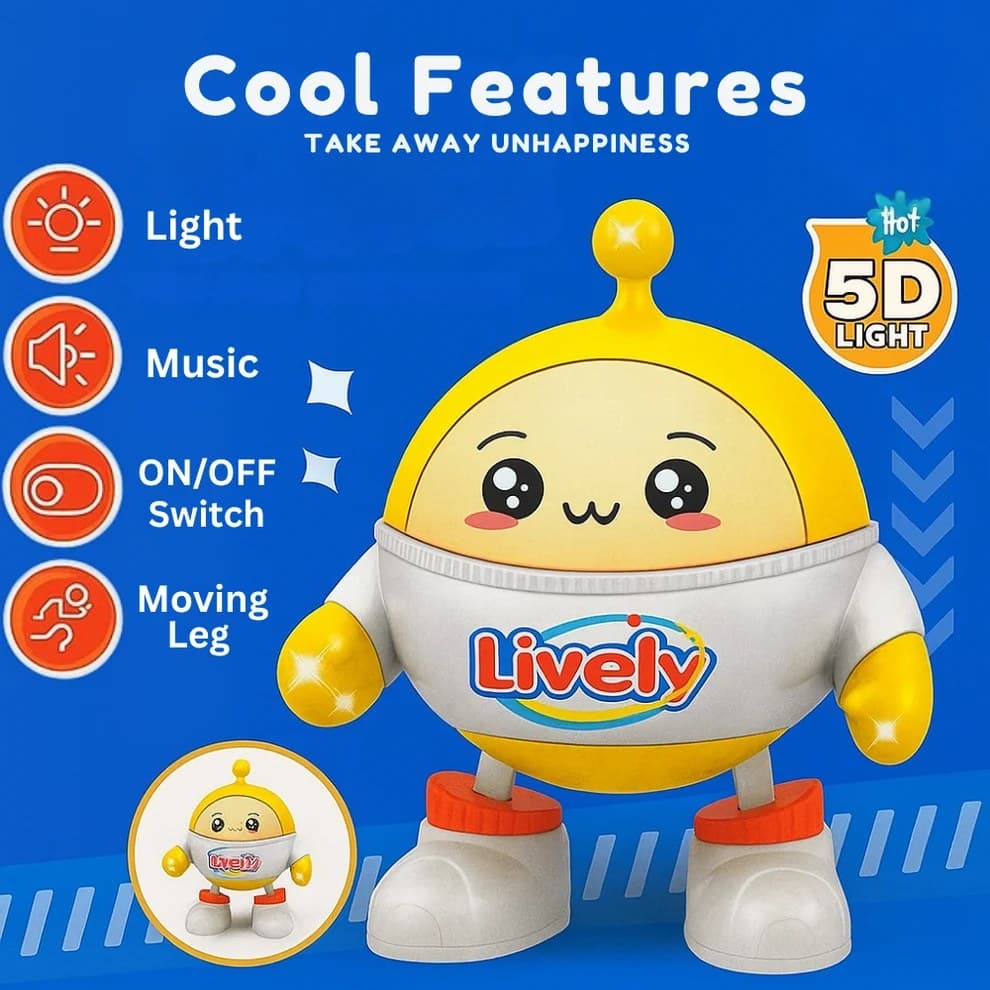 Eggy Boy Dancing Robot Toy With 5D Lights & Music For Kids — view 4