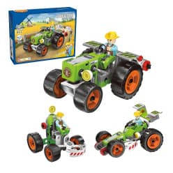 Kidoyz Creator City Farm Tools STEAM DIY 72 Pcs | 3-in-1 Vehicle Creation Set | Build & Play Construction Toy for Kids | Educational Engineering Kit for Creativity & Motor Skills Development