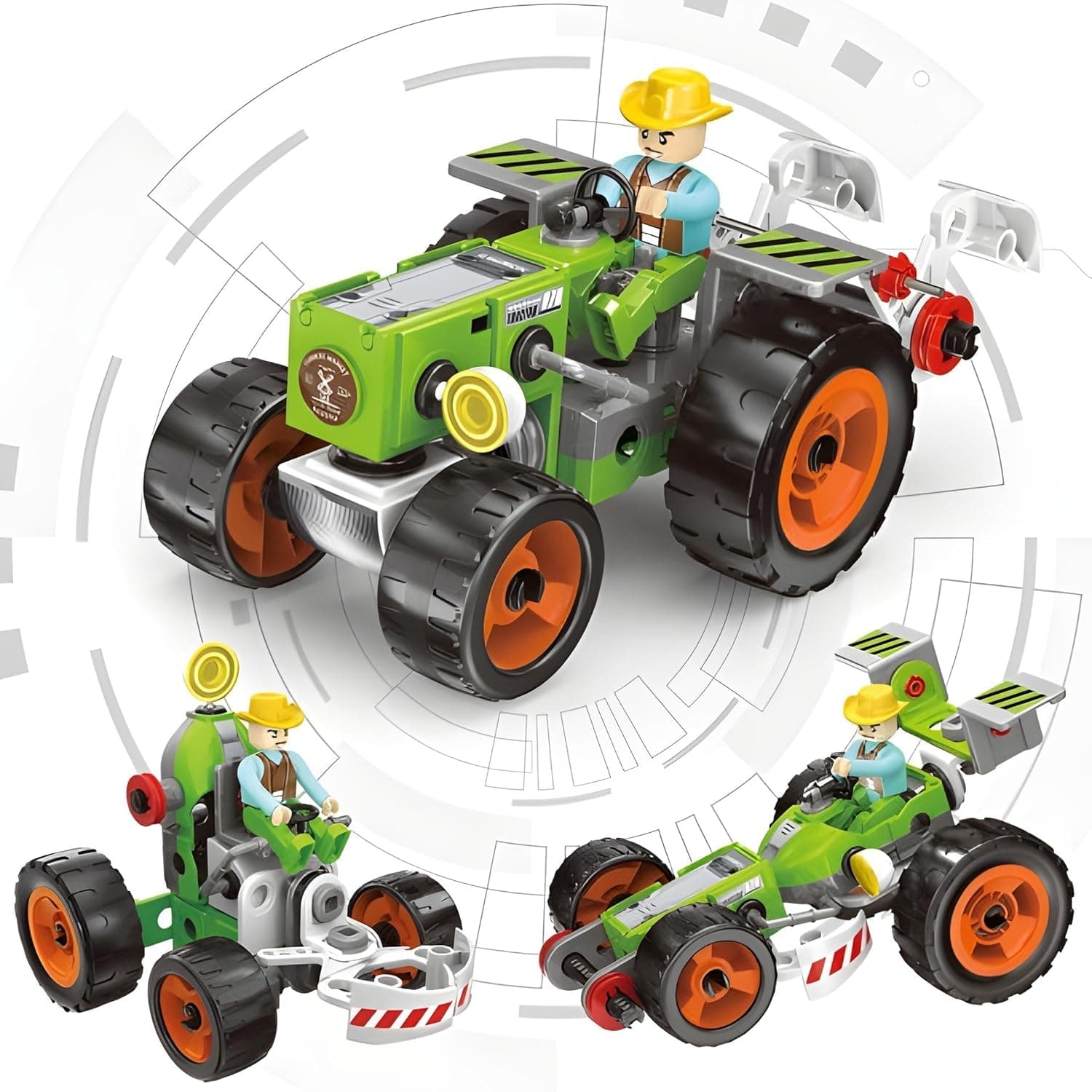 Kidoyz Creator City Farm Tools STEAM DIY 72 Pcs | 3-in-1 Vehicle Creation Set | Build & Play Construction Toy for Kids | Educational Engineering Kit for Creativity & Motor Skills Development — view 4