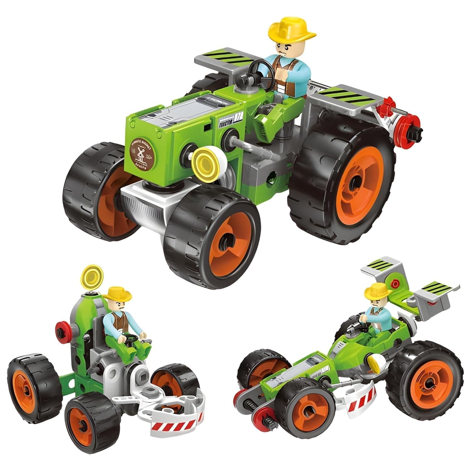Kidoyz Creator City Farm Tools STEAM DIY 72 Pcs | 3-in-1 Vehicle Creation Set | Build & Play Construction Toy for Kids | Educational Engineering Kit for Creativity & Motor Skills Development — view 7