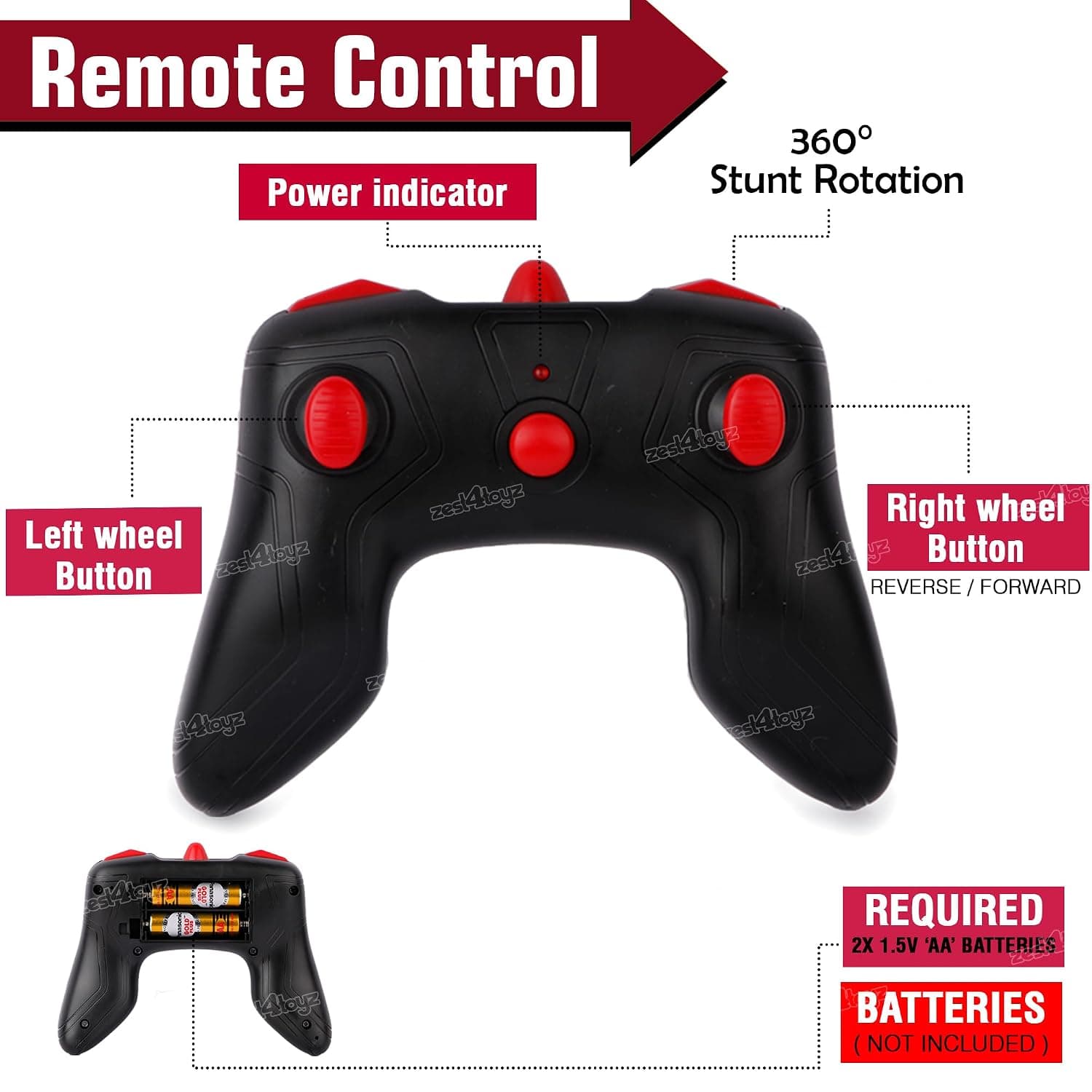 Remote Control Car Rechargeable RC Cars Stunt Car Double Sided Swing Arm 360° Flips Rotating 4WD Dance Car Toy Best Gift for Boys Girls - Red — view 6