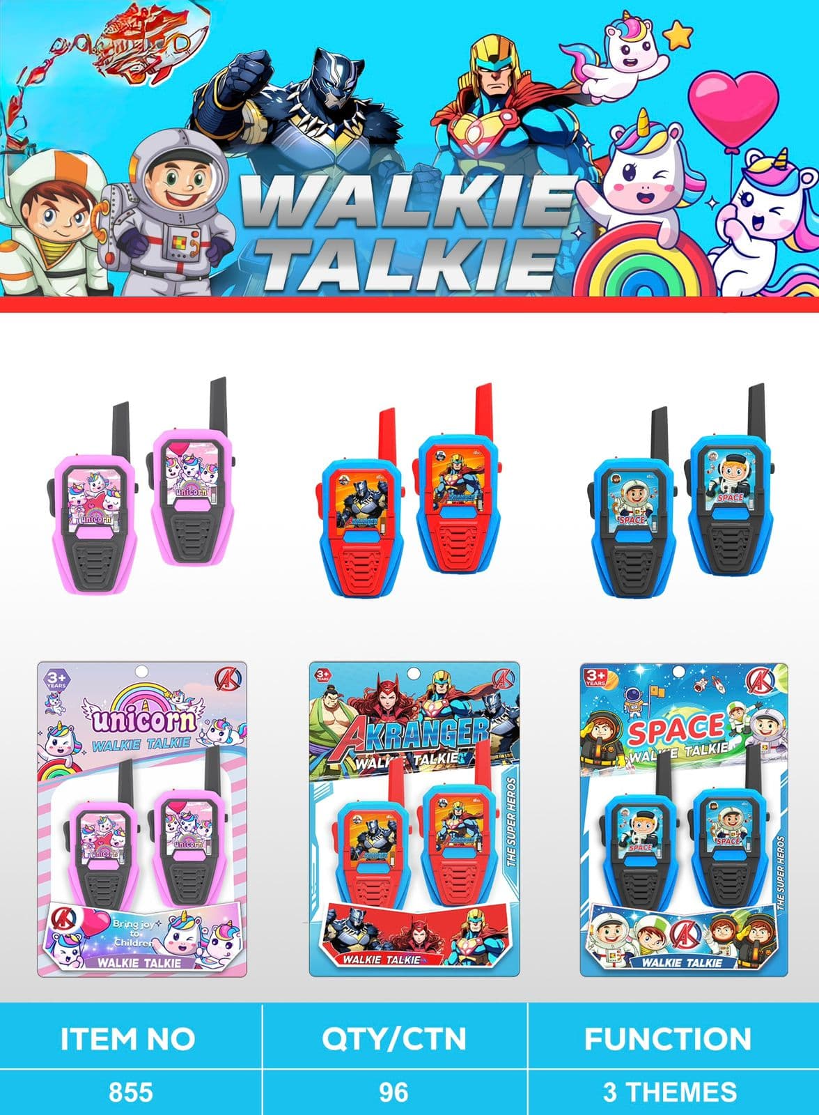 Kids Walkie Talkie Set of 2 | 3 Designs, Design As Per Stock