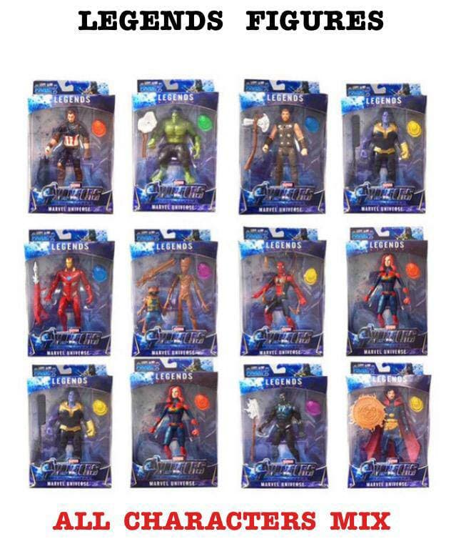 Superhero Action Figures Pack of 4 | Window Box Collectible Set | Random Characters, Design As Per Stock