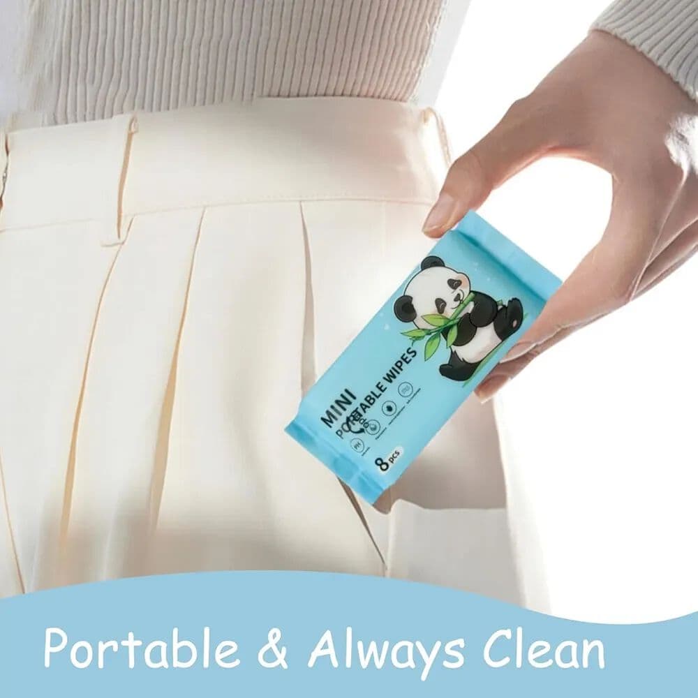 Mini Baby Wipes Pack of 8 Packs | 8 Pcs Each, 64 Wipes | Soft Travel Wipes — view 3