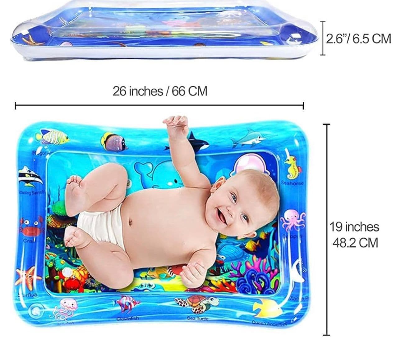 Baby Water Play Mat For Tummy Time | Inflatable Water Mat 69 x 50 x 8 cm — view 3