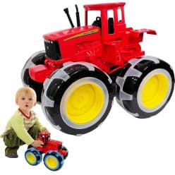 Monster Tractor – Flashing LED Wheels Lightning Truck, Friction-Powered Toy for Toddlers, Outdoor Fun, Vehicle Toy for Girl & Boy, Birthday Gift for Boys & Girls, Age 0-3 Years (Mini Monster Tractor)