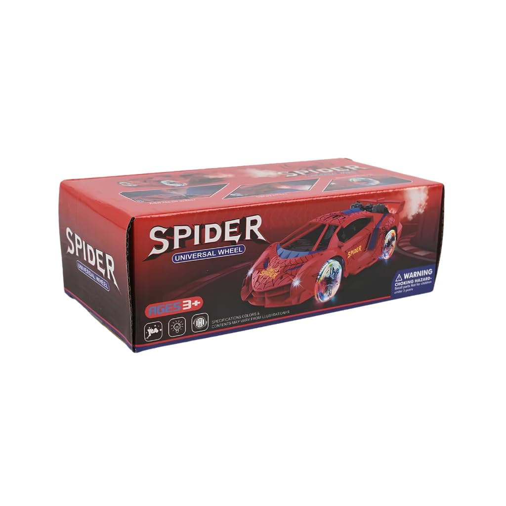Spider Universal Wheel Car with Smoke, Music & Lights | Tyre Light Toy Car for Kids | Color as per Stock dispatched — view 3
