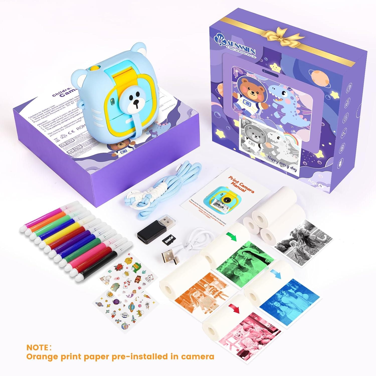 Kids Print Camera | Instant Photo Printing Digital Camera for Kids | Photo & Video | Rechargeable | Color as per Stock dispatched | Pack of 1 Pc — view 3