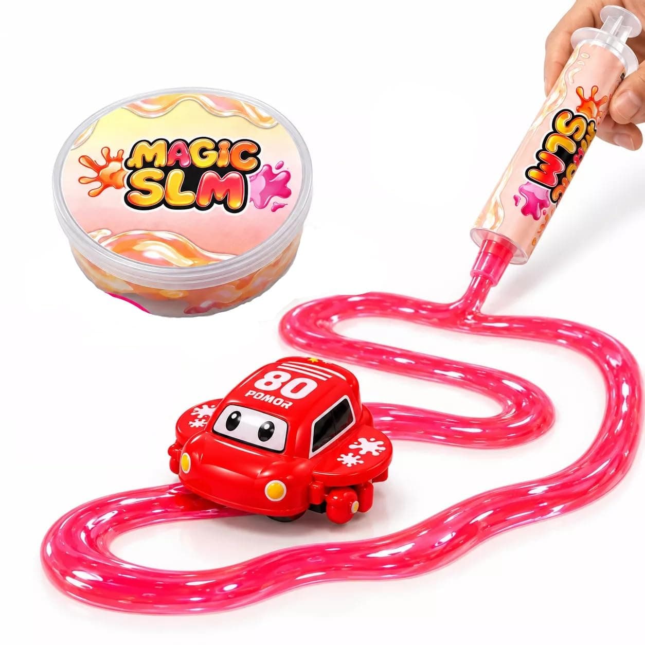 Earwig Creative DIY Crystal Mud Slime Track Automatic Following Drive Mini Race Car Set Kids STEM Educational Crystal Mud Toy — view 3